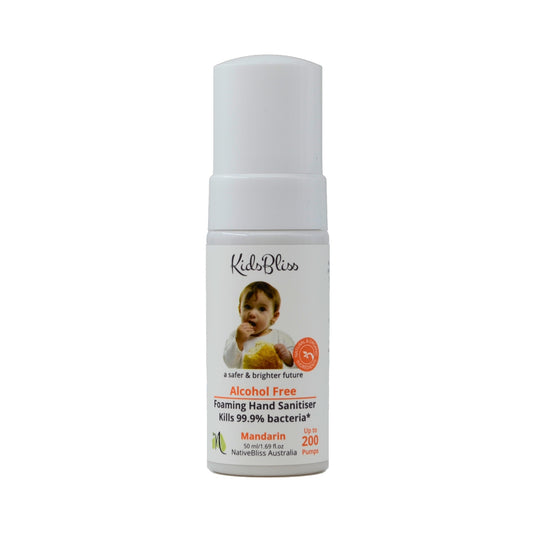 Alcohol Free Foaming Hand Sanitizer with natural sanitizing properties, gentle formula, and 100% safe for little hands.