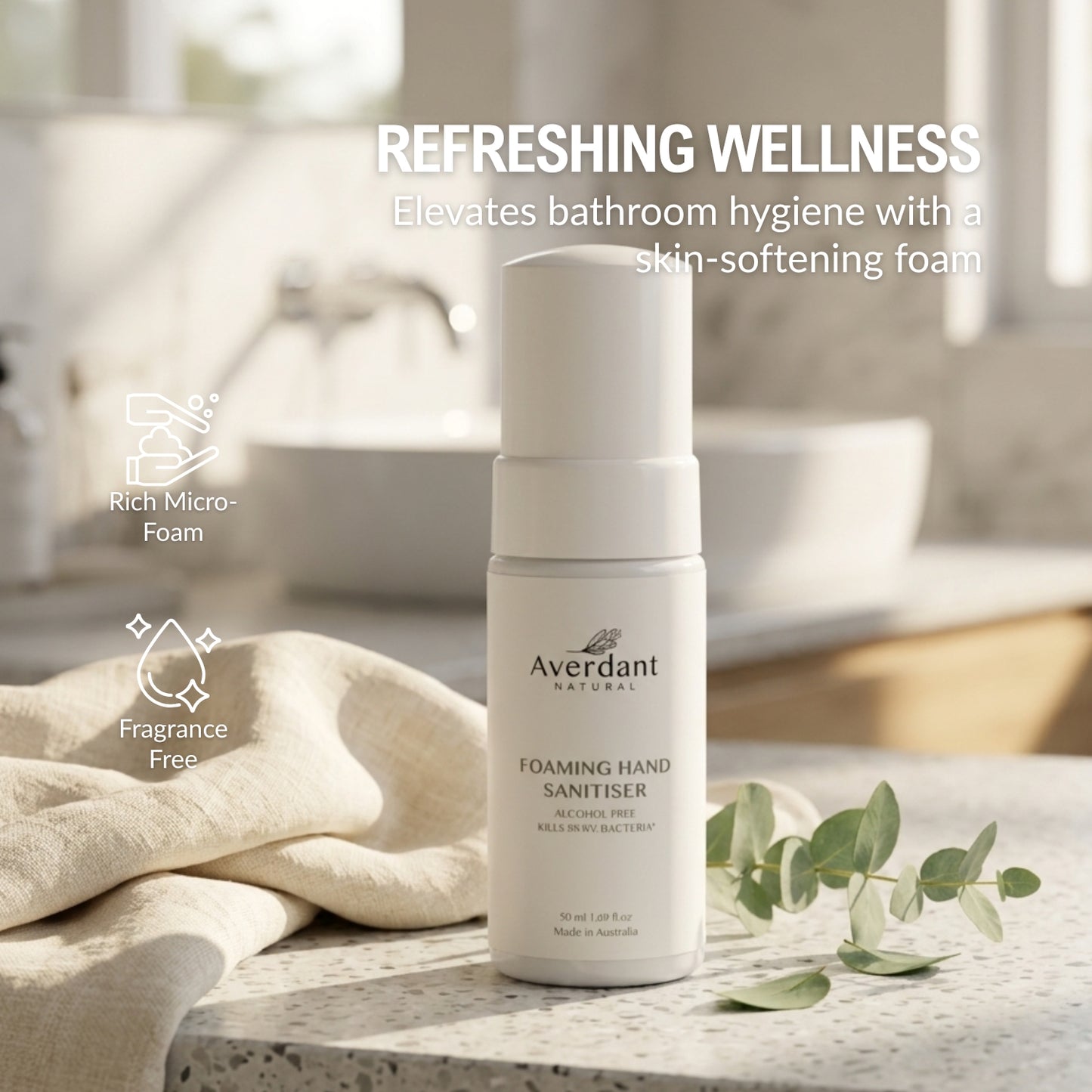 Averdant Alcohol Free Foaming Hand Sanitiser The Bliss Shelf