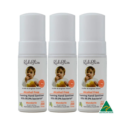 Alcohol-Free Foaming Hand Sanitiser 50ml — 3-Pack Eco Bundle (Includes Cotton Travel Bag)