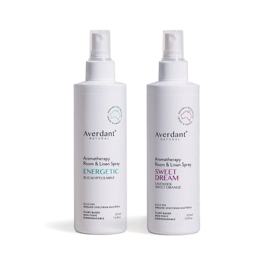 Averdant Natural Aromatherapy Room & Linen Spray Duo with Energetic Eucalyptus Mint and Sweet Dream Lavender Sweet Orange.