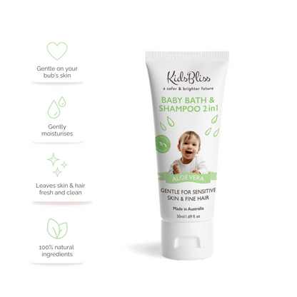 Baby Bath & Shampoo 2 in 1 - Aloe Vera 50ml