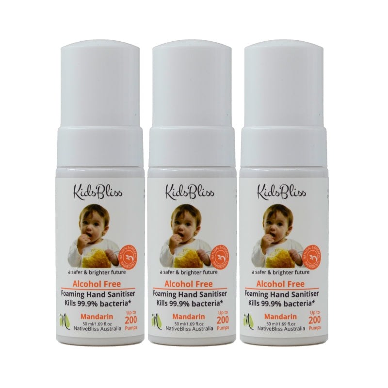KidsBliss Bulk Buy: Mandarin Foaming Hand Sanitiser (3 x 50ml)
