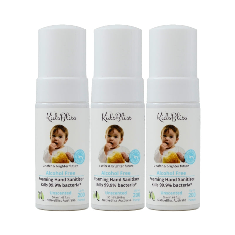 KidsBliss Bulk Buy: Unscented Foaming Hand Sanitiser (3 x 50ml)
