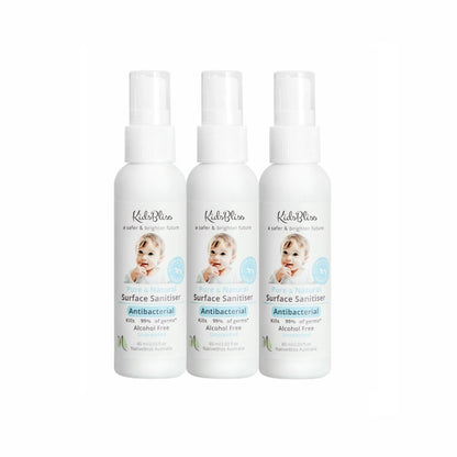 Bulk Buy | Surface Sanitiser - 60ml x3 Unscented - Alcohol Free Antibacterial for on-the-go cleaning.