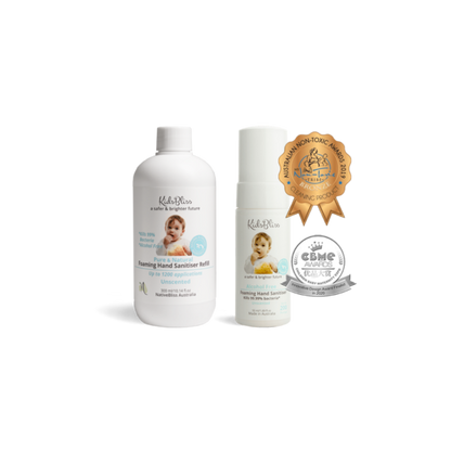 Hand Sanitiser Valued Pack featuring foaming hand sanitiser products and awards for safety and effectiveness.