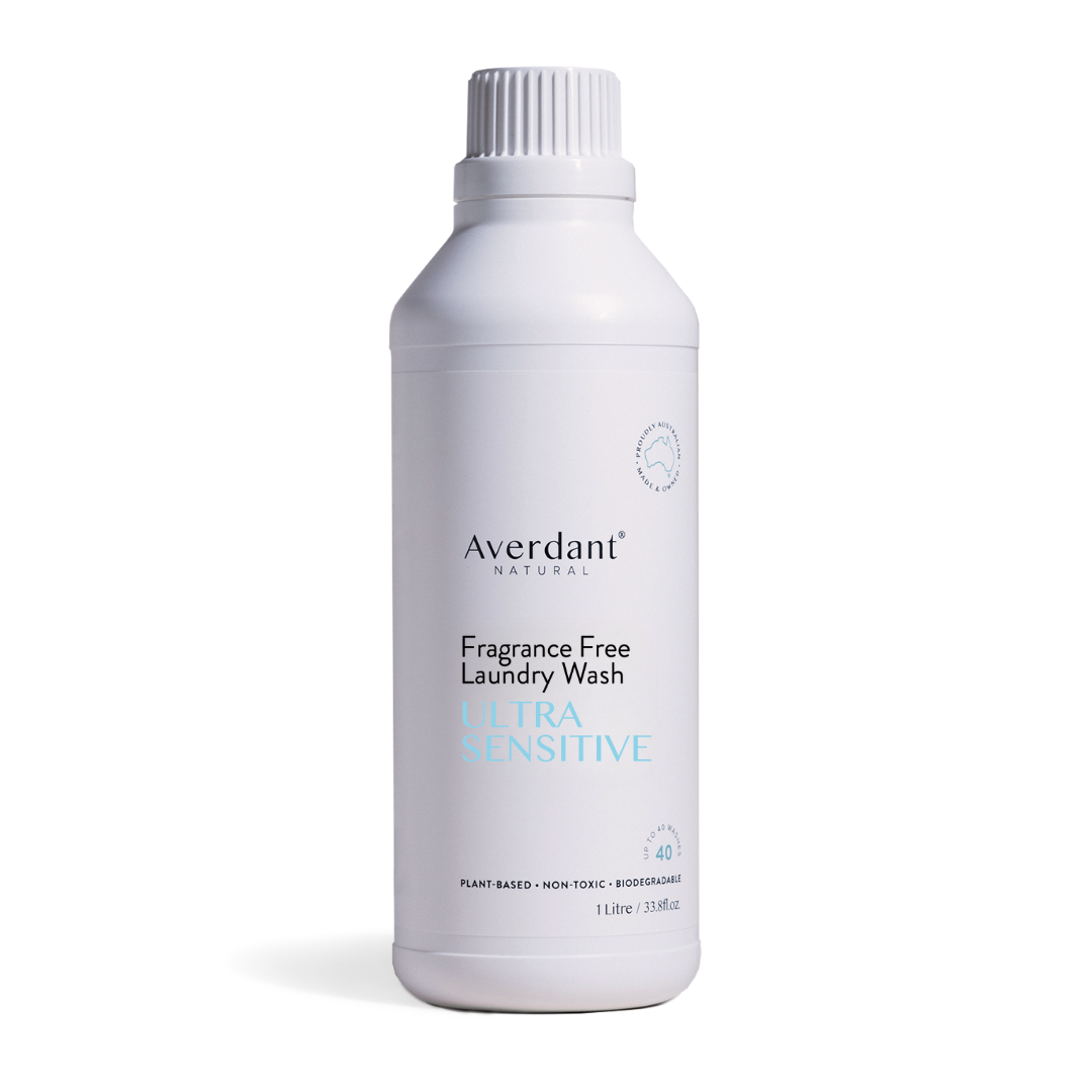 Natural Laundry Wash Ultra Sensitive 1L - Averdant fragrance-free laundry wash for delicate skin.