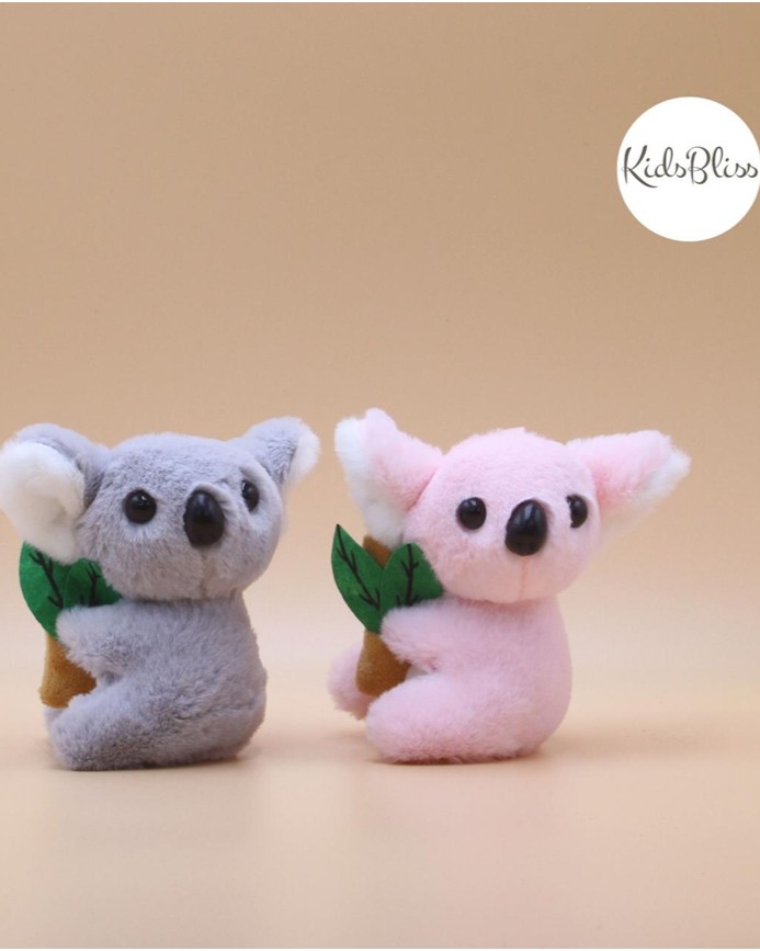 baby koala plush toy grey and pink