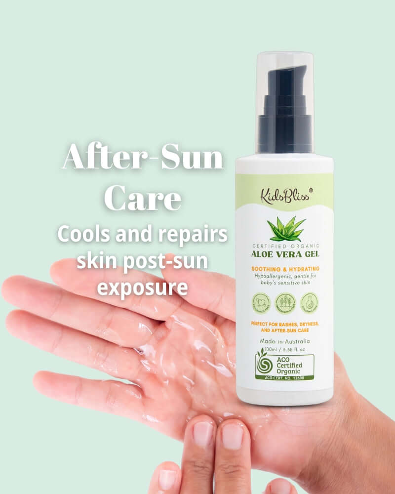kidsbliss ACO certified organic aloe vera gel after-sun care
