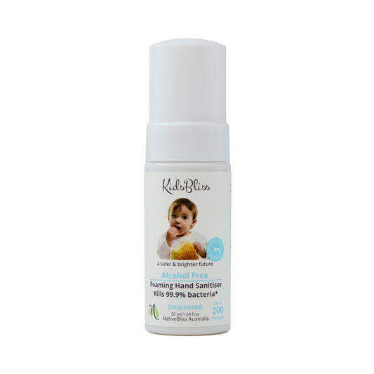 Alcohol Free Foaming Hand Sanitizer, kills 99% bacteria, safe for kids, natural ingredients, gentle foaming formula.