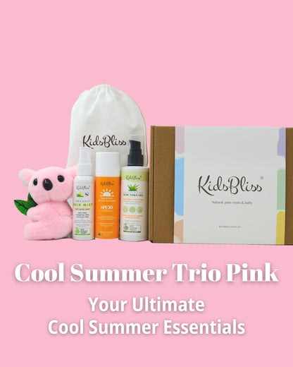 kidsbliss cool summer trio pink summer essentials