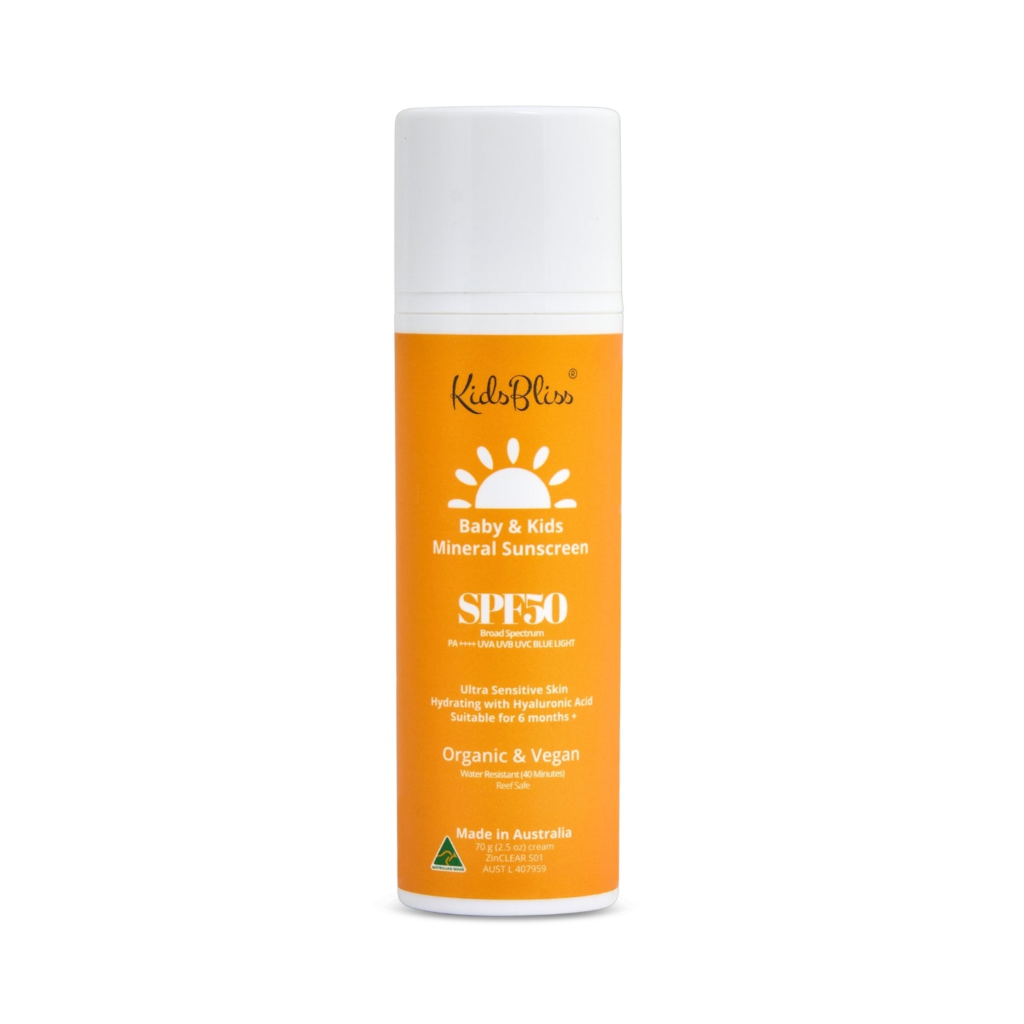 Organic Baby & Kids Mineral Sunscreen SPF50 70g