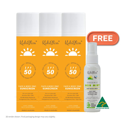 Pre-Order Special | KidsBliss Face & Body Zinc Sunscreen SPF 50 PA++++ 100g