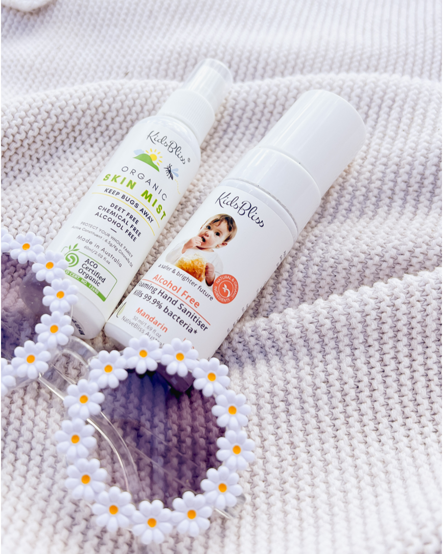 kidsbliss organic insect repellent and alcohol free hand sanitiser